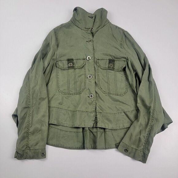 Anthropologie Marrakech Women's Medium Lightweight Shirt Jacket Military Green - Picture 3 of 13